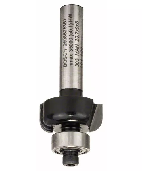 Fraise à canneler à roulement R4 mm, 2 tranchants carbure